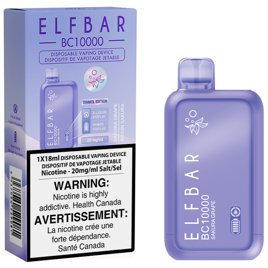 Sakura Grape ELF BAR BC10000 Disposable Vape 10K Puffs 18mL