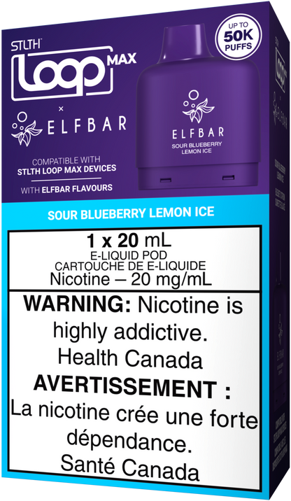 Sour Blueberry Lemon Ice STLTH LOOP MAX X ELFBAR Pod Pack