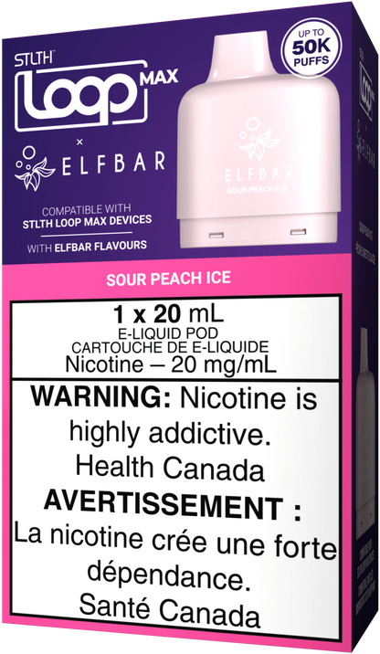 Sour Peach Ice STLTH LOOP MAX X ELFBAR Pod Pack