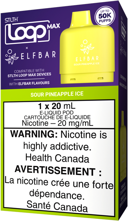 Sour Pineapple Ice STLTH LOOP MAX X ELFBAR Pod Pack