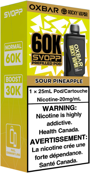 Sour Pineapple Rocky Vapor Oxbar Svopp 60K