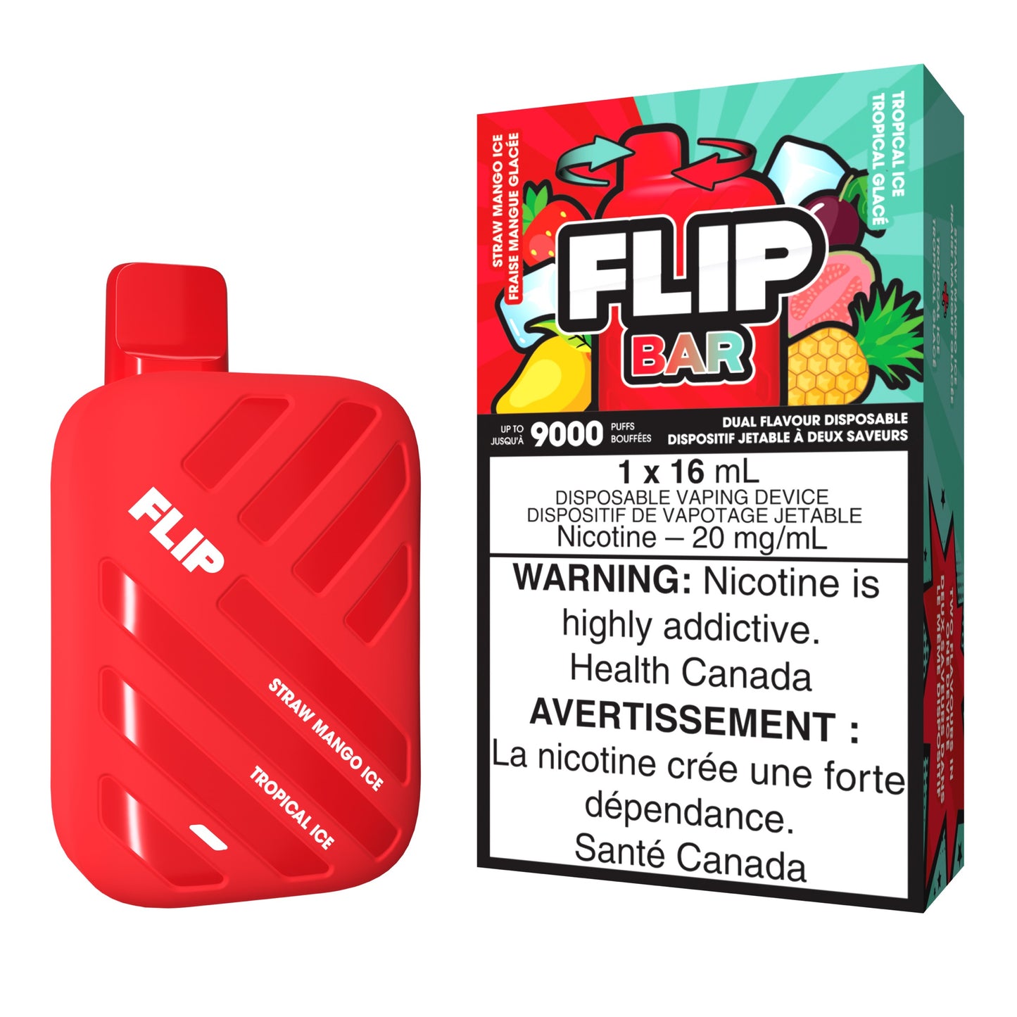 Flip Bar Disposable Vape flavour Straw Mango Ice & Tropical Ice