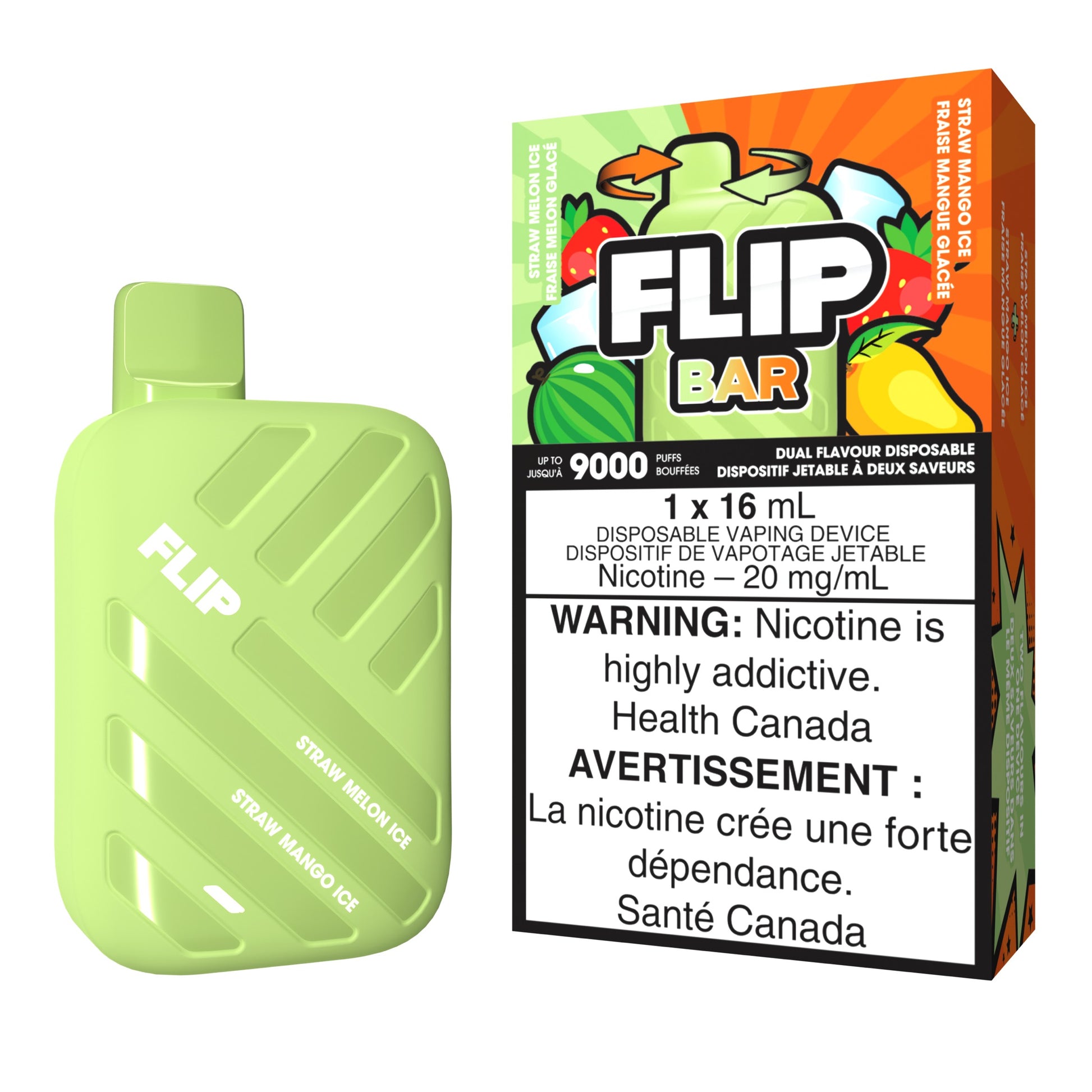 Flip Bar Disposable Vape flavour Straw Melon Ice & Straw Mango Ice