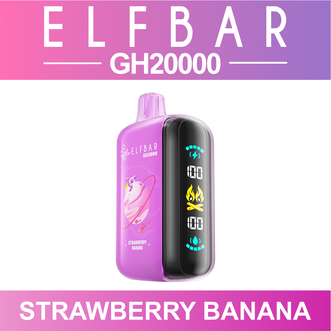 Strawberry Banana ELF BAR GH 20000 20K Puffs Disposable Vape