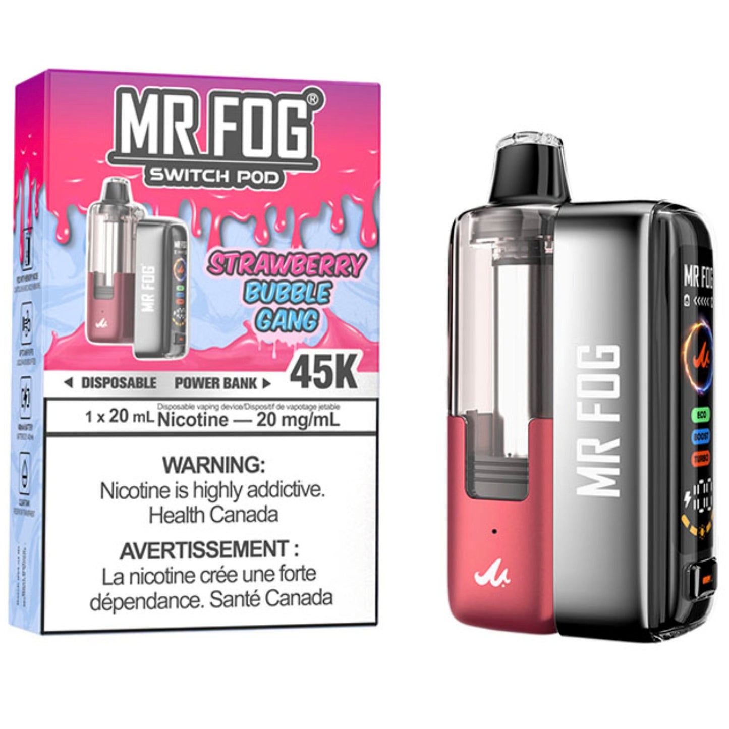 mr fog switch bubble gang wild strawberry ice MR FOG SWITCH POD Starter Kit mr fog switch bubble gang wild strawberry ice MR FOG SWITCH POD Starter Kit