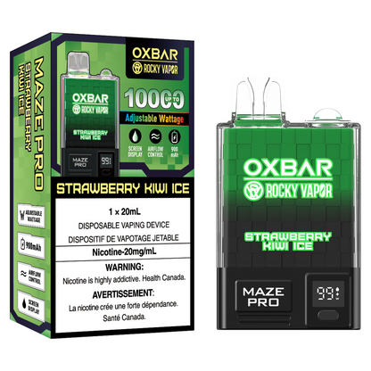 Strawberry Kiwi Ice Rocky Vapor OXBAR Maze Pro 10K Puffs Disposable Vape