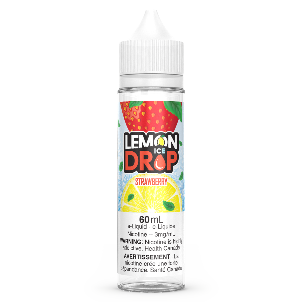 Strawberry LEMON DROP ICE Vape Juice E-Liquid 60mL Freebase