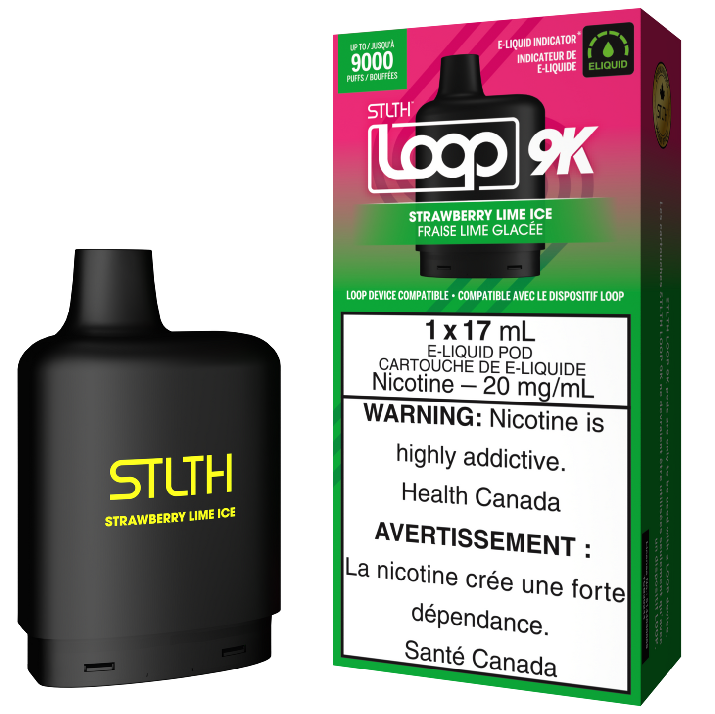 Strawberry Lime Ice STLTH LOOP 9K Pod Pack