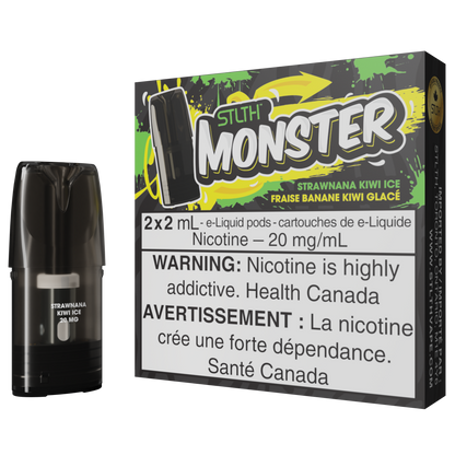 Strawnana Kiwi Ice STLTH MONSTER Pod Pack