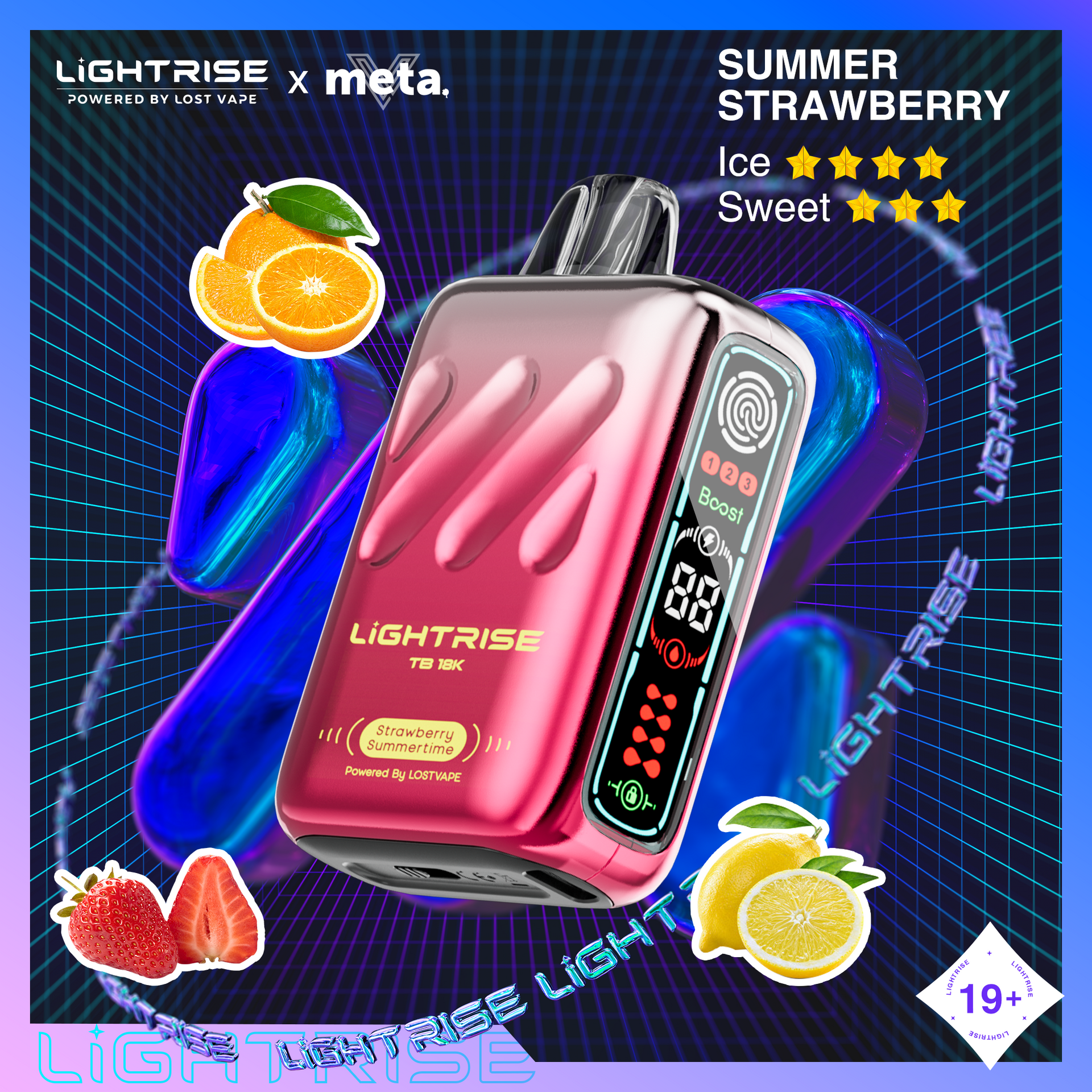 Lost Vape Lightrise TB 18K Disposable Vape - Summer Strawberry Cloud Island Vapour Lost Vape Lightrise TB 18K Disposable Vape - Summer Strawberry Cloud Island Vapour