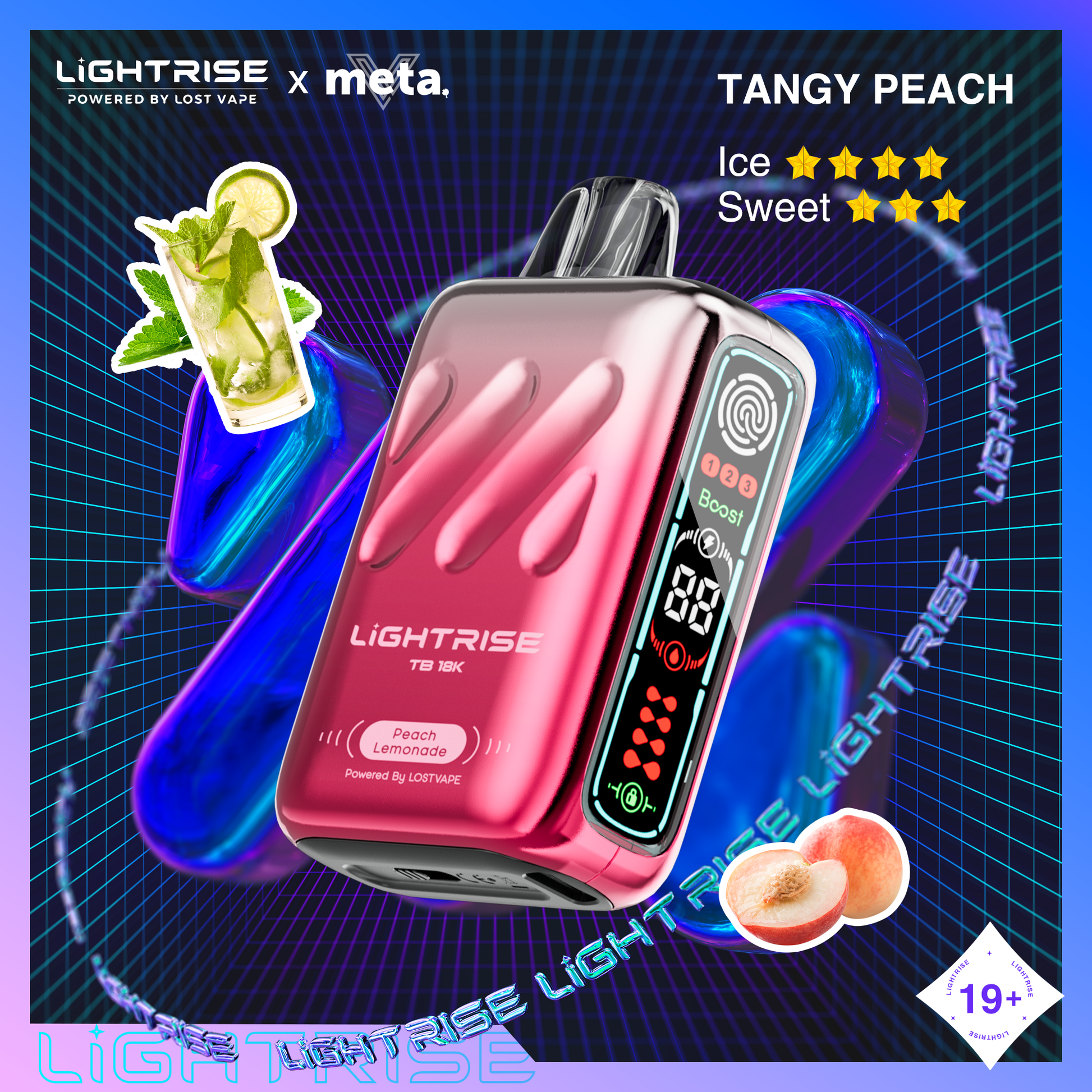 Lost Vape Lightrise TB 18K Disposable Vape - Tangy Peach Cloud Island Vapour Lost Vape Lightrise TB 18K Disposable Vape - Tangy Peach Cloud Island Vapour