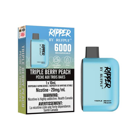 Rufpuf Ripper 6000 Disposable Vape flavour Triple Berry Peach