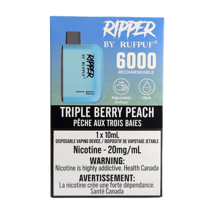 Rufpuf Ripper 6000 Disposable Vape flavour Triple Berry Peach