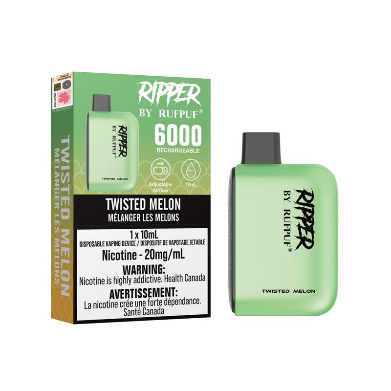 Rufpuf Ripper 6000 Disposable Vape flavour Twisted Melon