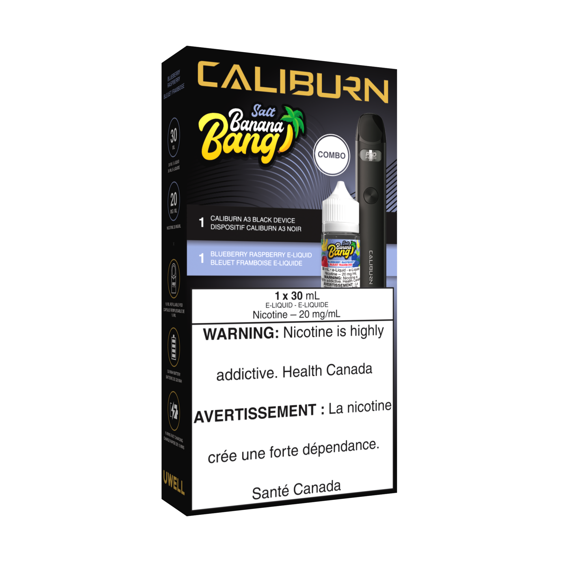 UWELL CALIBURN A3 Pod Kit and Salt E-Liquid Bundle Cloud Island Vapour UWELL CALIBURN A3 Pod Kit and Salt E-Liquid Bundle Cloud Island Vapour