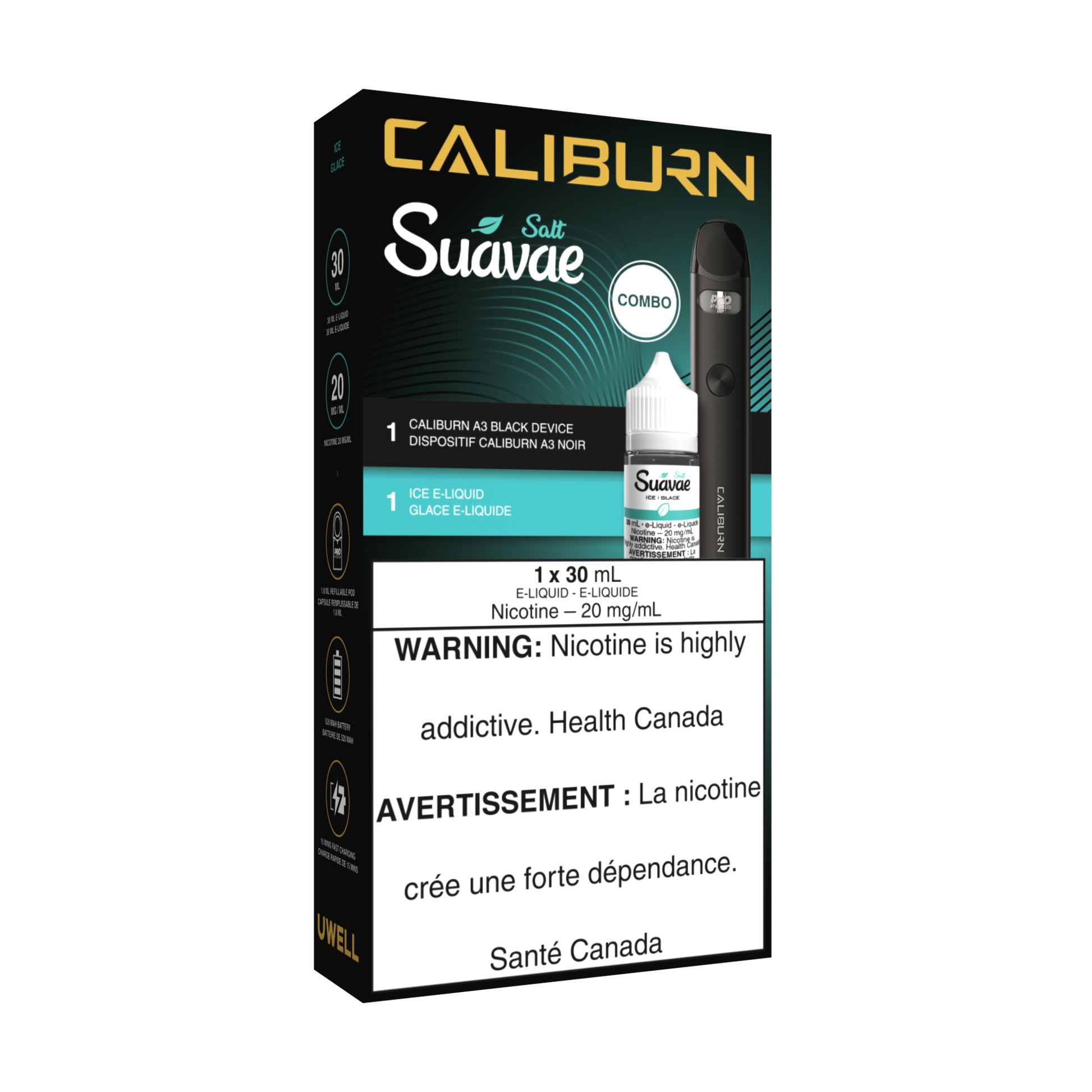 UWELL CALIBURN A3 Pod Kit and Salt E-Liquid Bundle Cloud Island Vapour UWELL CALIBURN A3 Pod Kit and Salt E-Liquid Bundle Cloud Island Vapour
