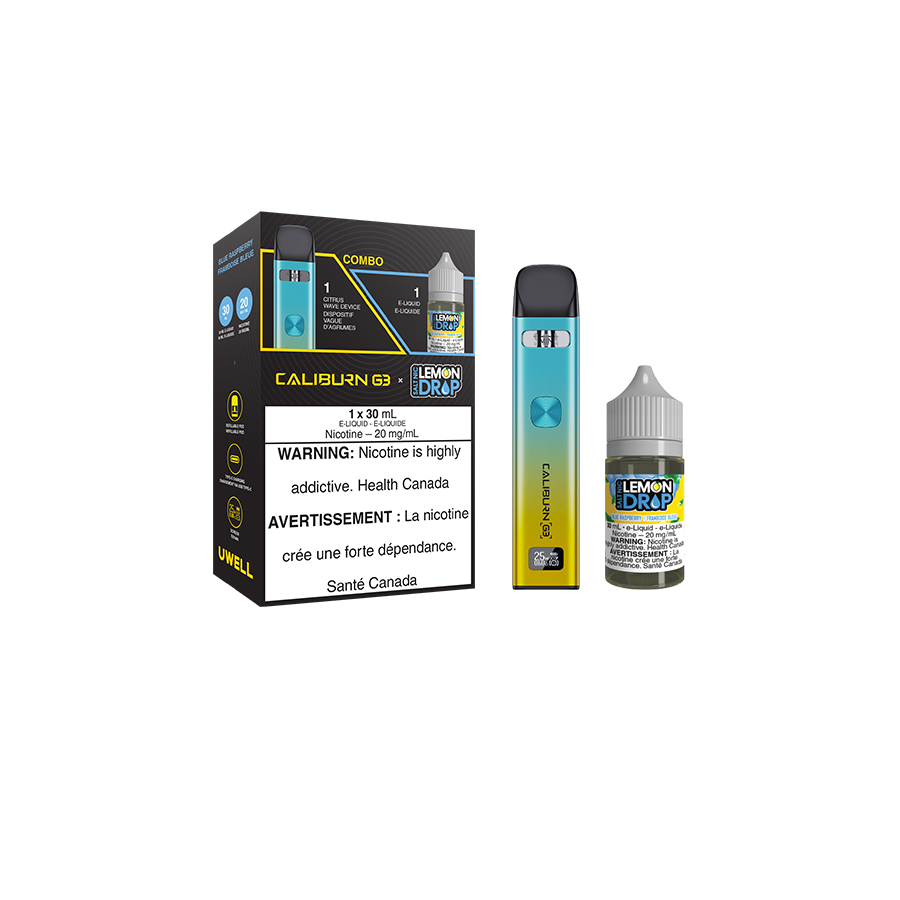 UWELL CALIBURN G3 Pod Kit And Salt E-Liquid Bundle Citrus Wave And Blue Raspberry By Lemon Drop Salt Nic Vape Juice