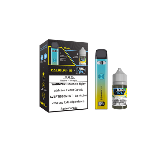 UWELL CALIBURN G3 Pod Kit And Salt E-Liquid Bundle Citrus Wave And Blue Raspberry By Lemon Drop Salt Nic Vape Juice