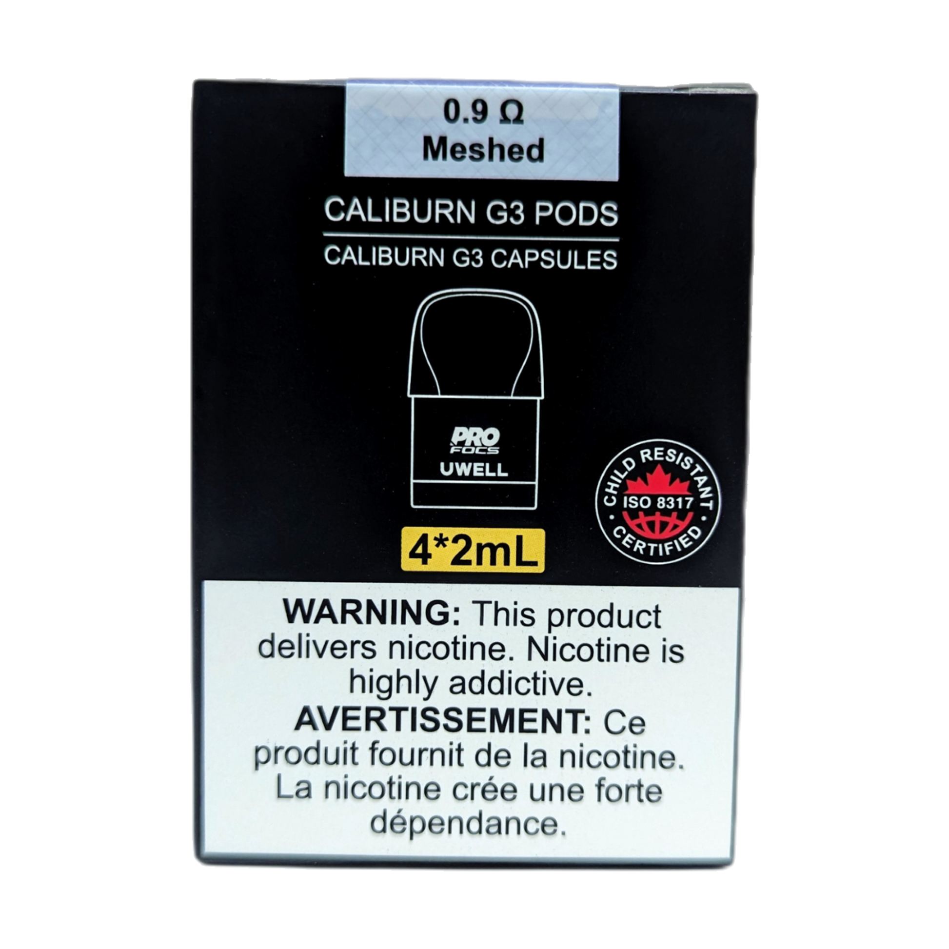 UWELL Caliburn G3 Replacement Pods 0.9ohm package of 4 pods CRC 2ml