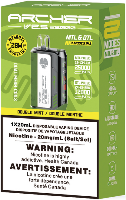 VAPMOD ARCHER 25K Disposable Vape Double Mint