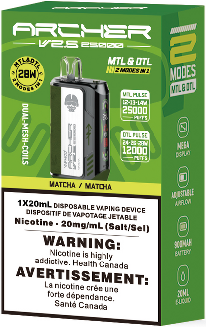 VAPMOD ARCHER V2.5 25000 Disposable Vape - Matcha Cloud Island Vapour VAPMOD ARCHER V2.5 25000 Disposable Vape - Matcha Cloud Island Vapour