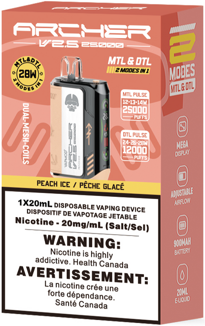 VAPMOD ARCHER 25K Disposable Vape Peach Ice