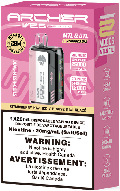 VAPMOD ARCHER 25K Disposable Vape Strawberry Kiwi Ice