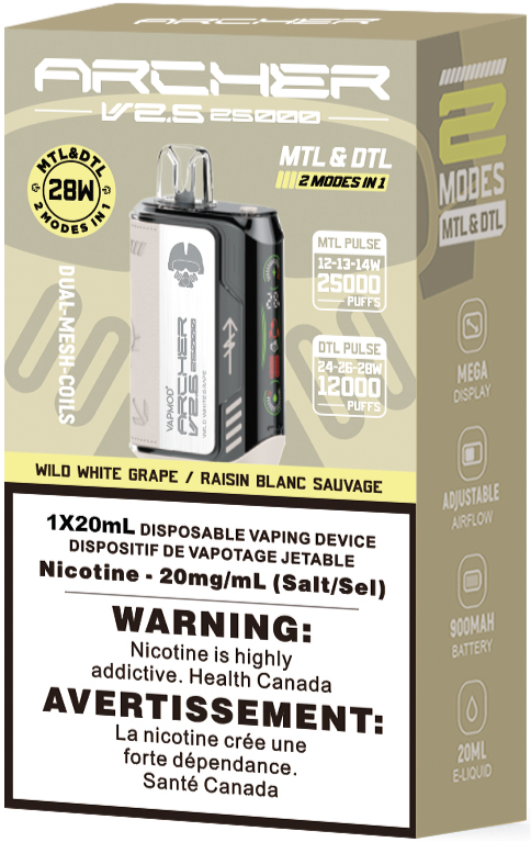 VAPMOD ARCHER 25K Disposable Vape Wild White Grape