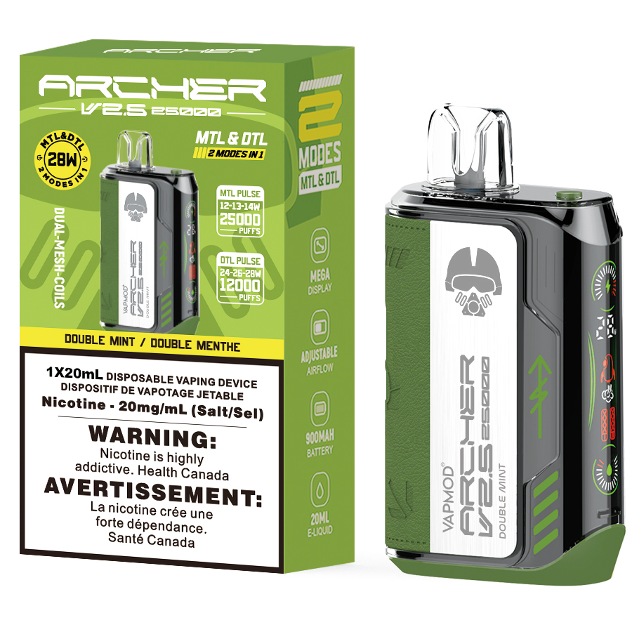 VAPMOD ARCHER V2.5 25K Disposable Vape 25000 Puffs Double Mint