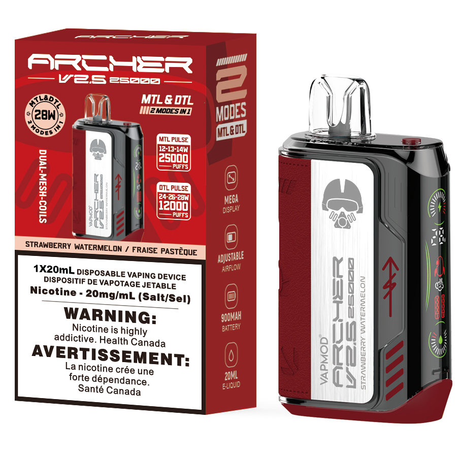 VAPMOD ARCHER V2.5 25K Disposable Vape 25000 Puffs Strawberry Watermelon