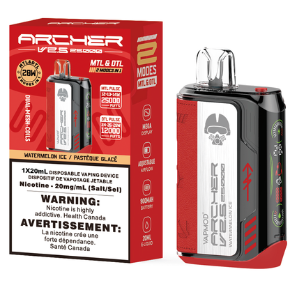 VAPMOD ARCHER V2.5 25000 Disposable Vape - Watermelon Ice