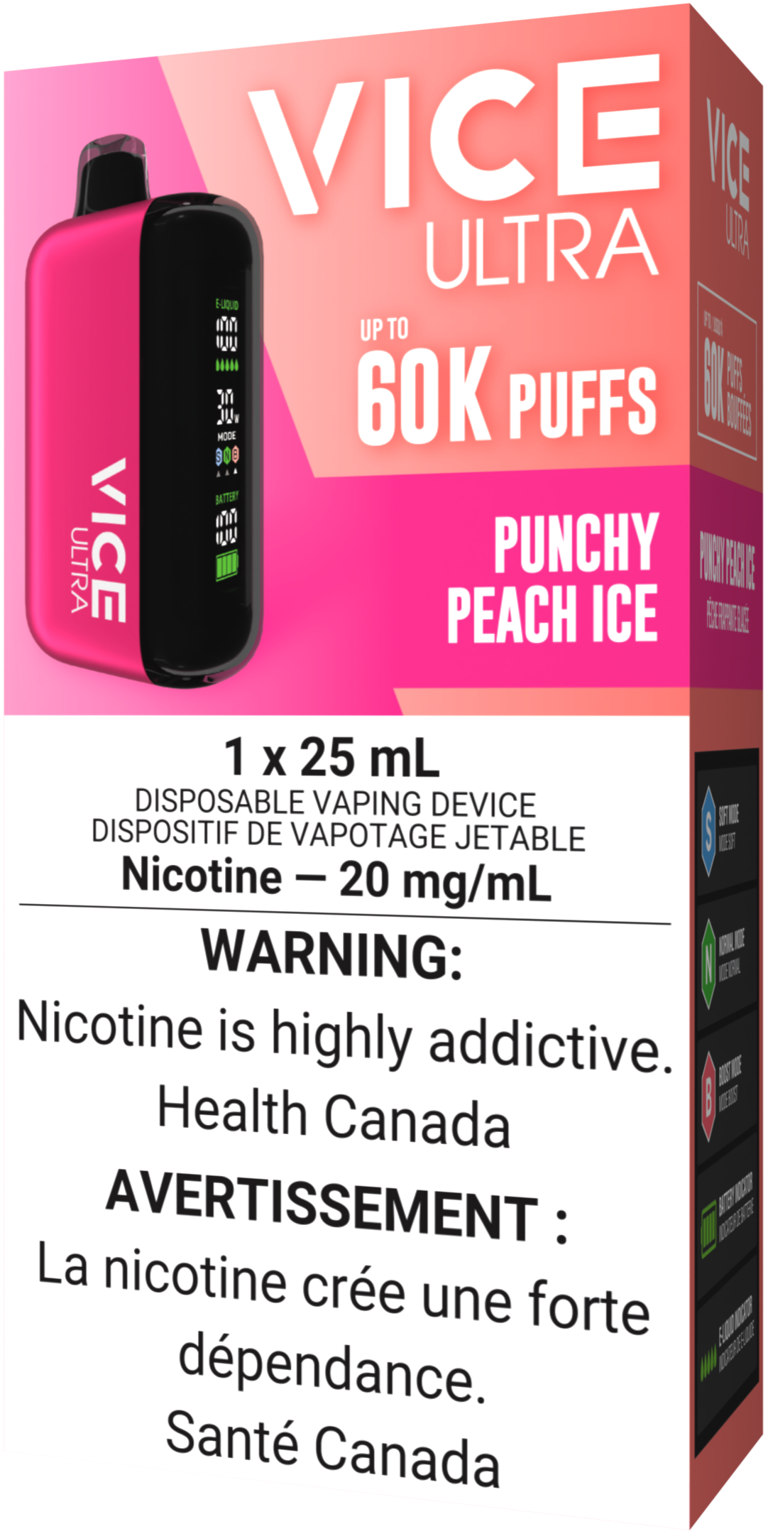 VICE ULTRA 60K Disposable Punchy Peach Ice