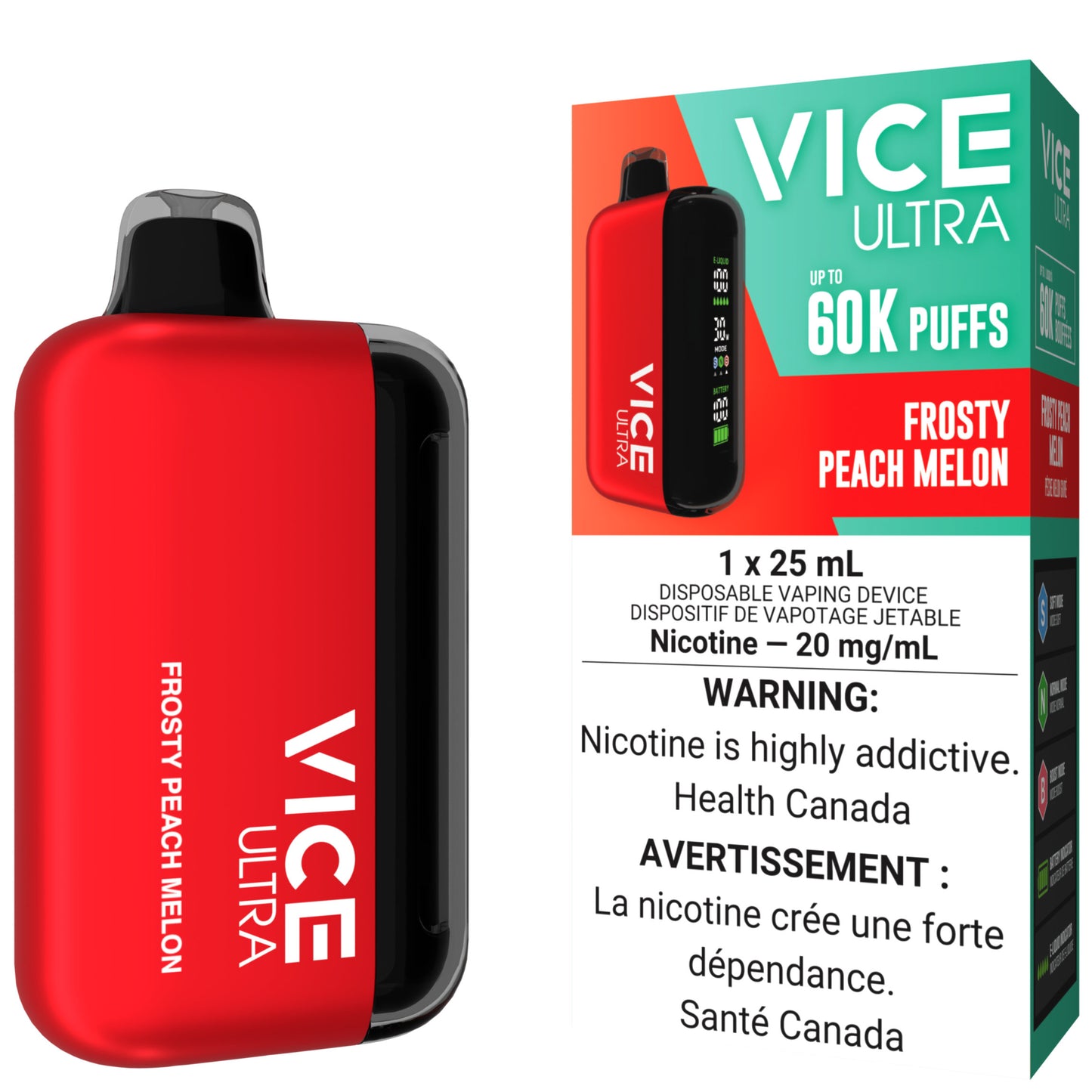 VICE ULTRA 60K Disposable Vape Frosty Peach Melon