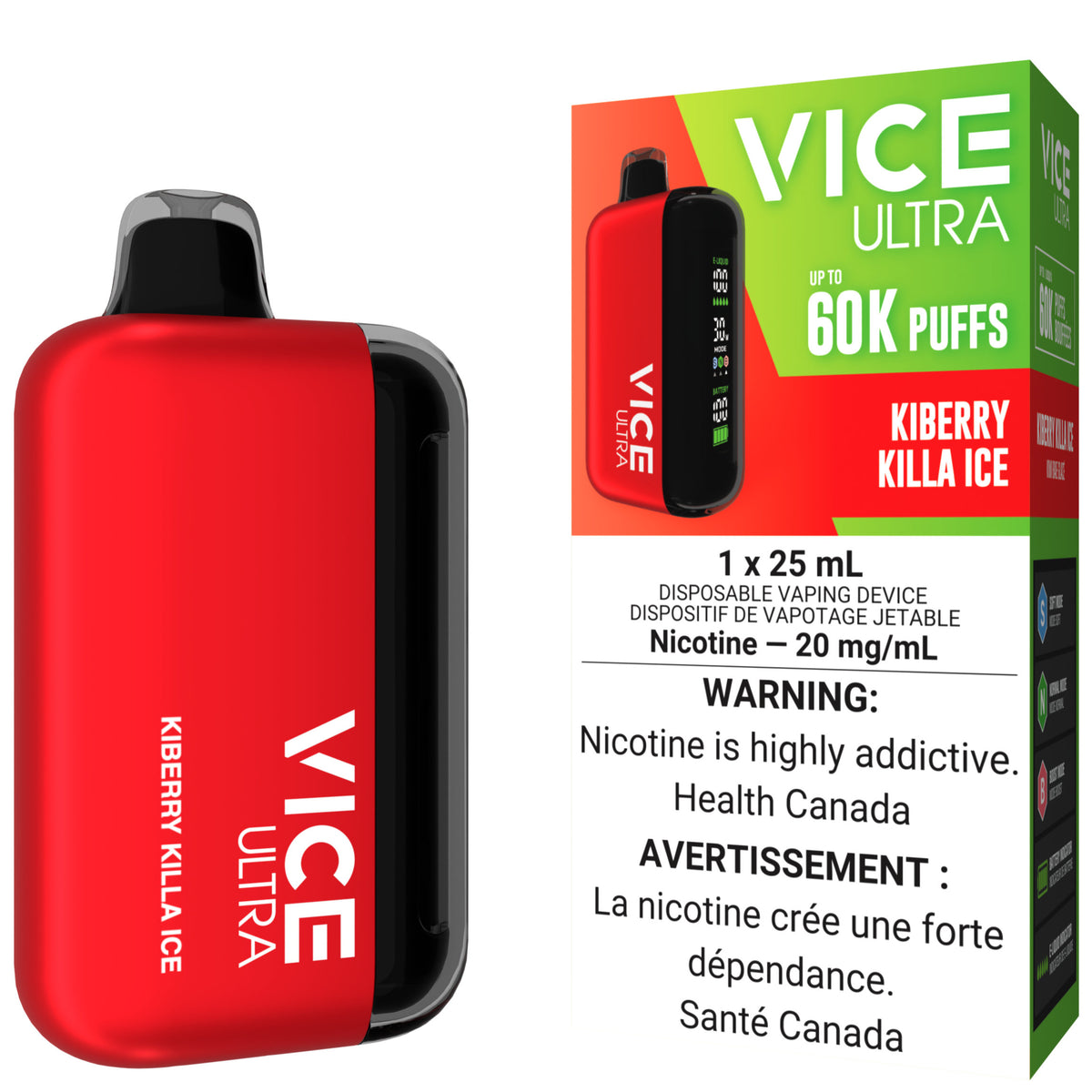 VICE ULTRA 60K Disposable Vape - Kiberry Killa Ice – Cloud Island Vapour