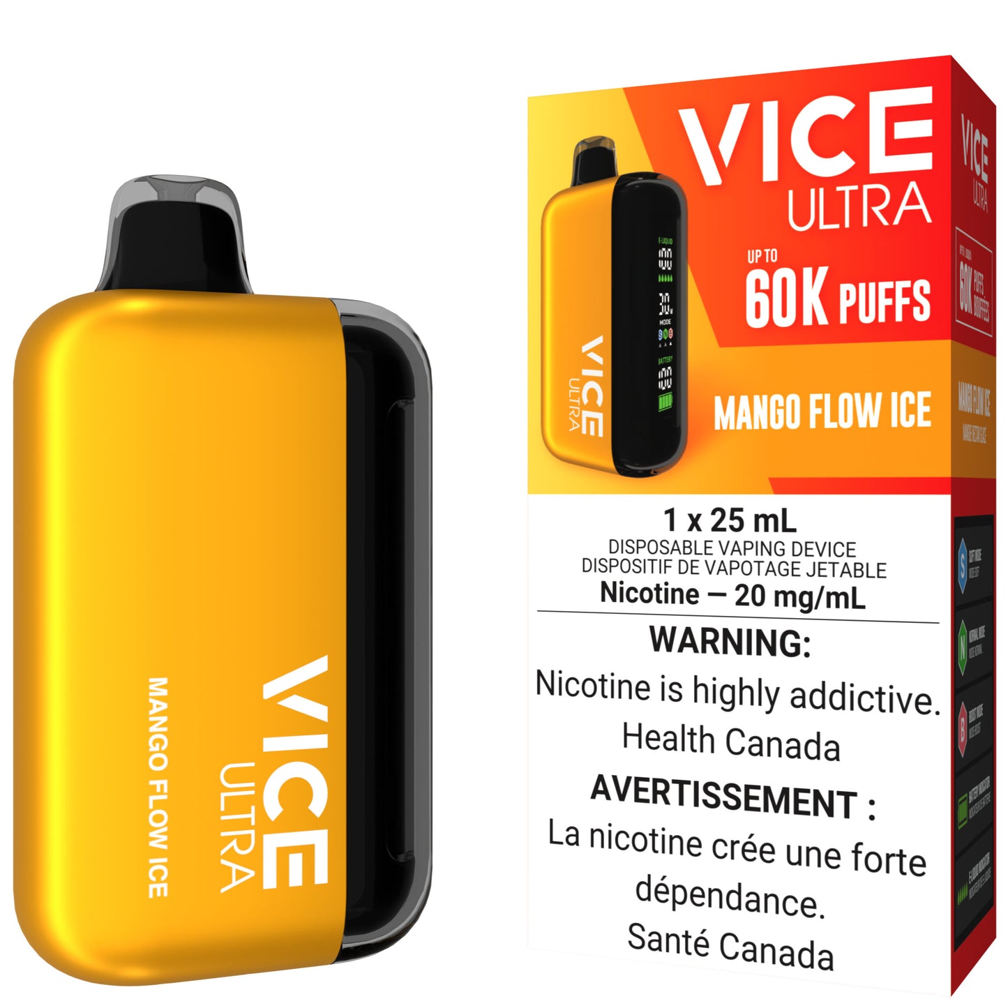 VICE ULTRA 60K Disposable Vape Mango Flow Ice