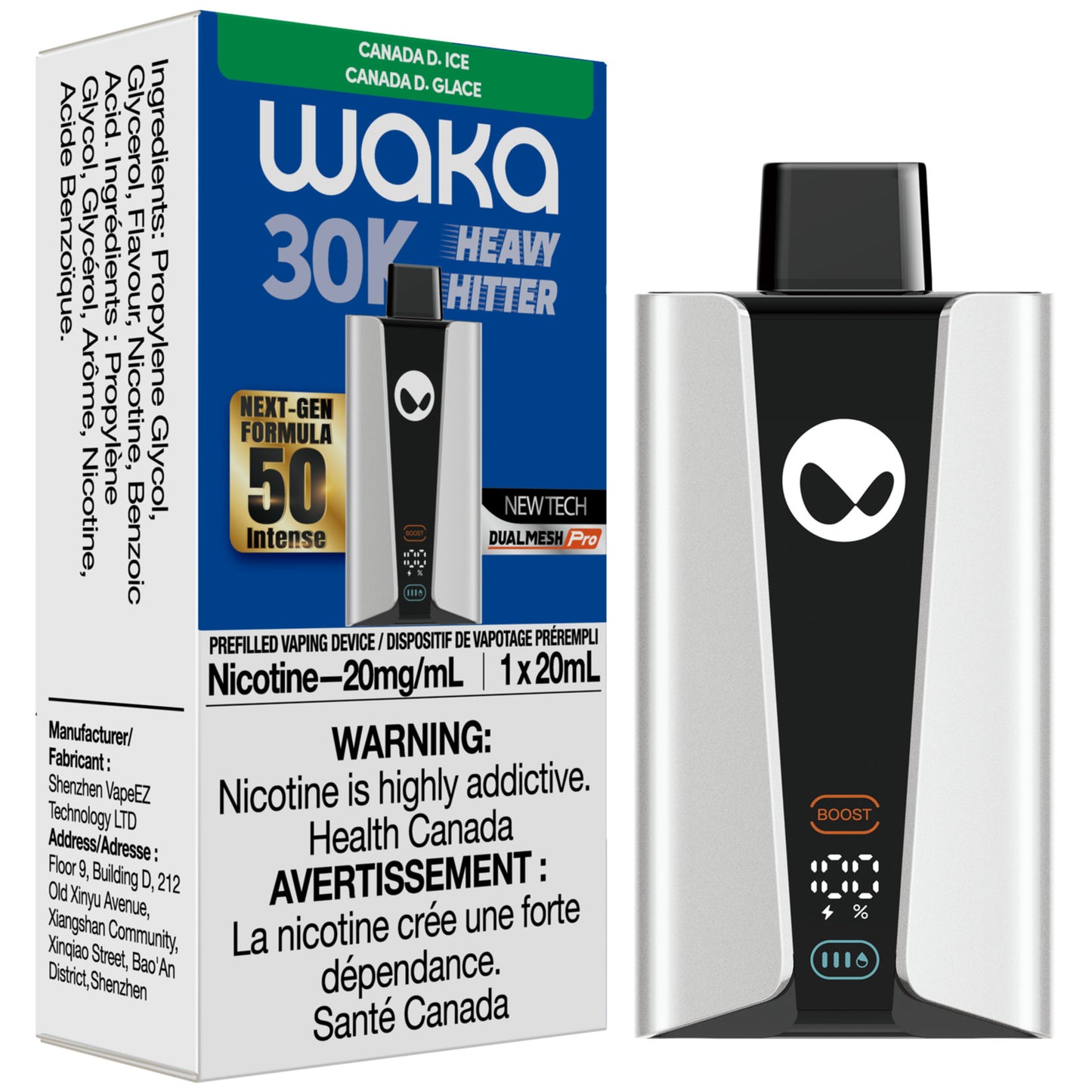 WAKA Heavy Hitter 30K Disposable Vape Canada D Ice