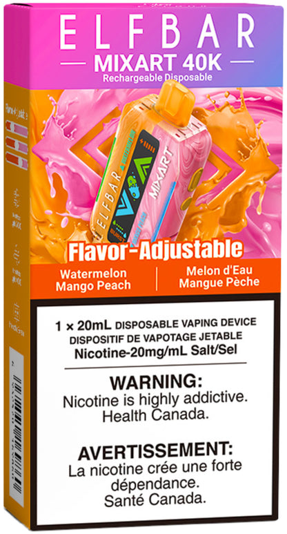 Watermelon Mango Peach ELF BAR MIXART 40K Disposable