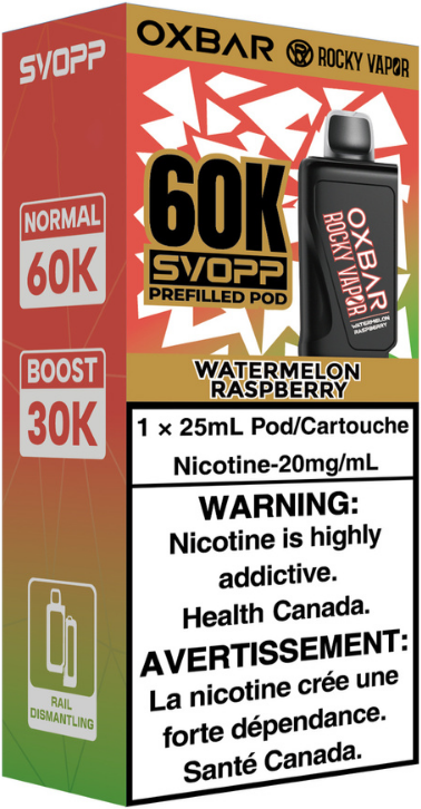 Watermelon Raspberry Rocky Vapor Oxbar Svopp 60K