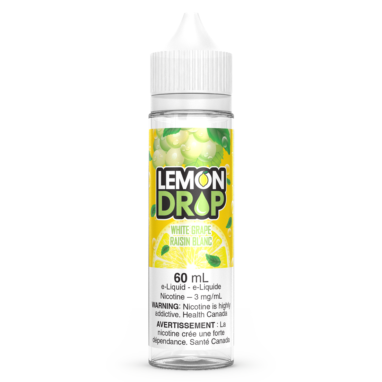 White Grape LEMON DROP Vape Juice E-Liquid 60mL Freebase