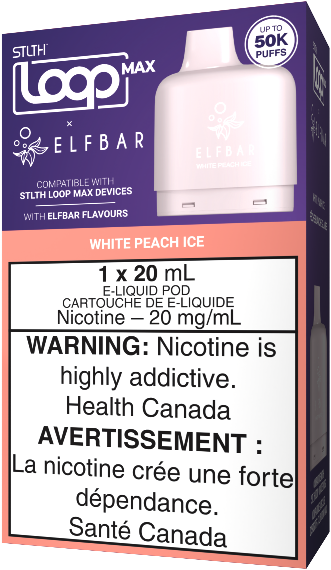 White Peach Ice STLTH LOOP MAX X ELFBAR Pod Pack