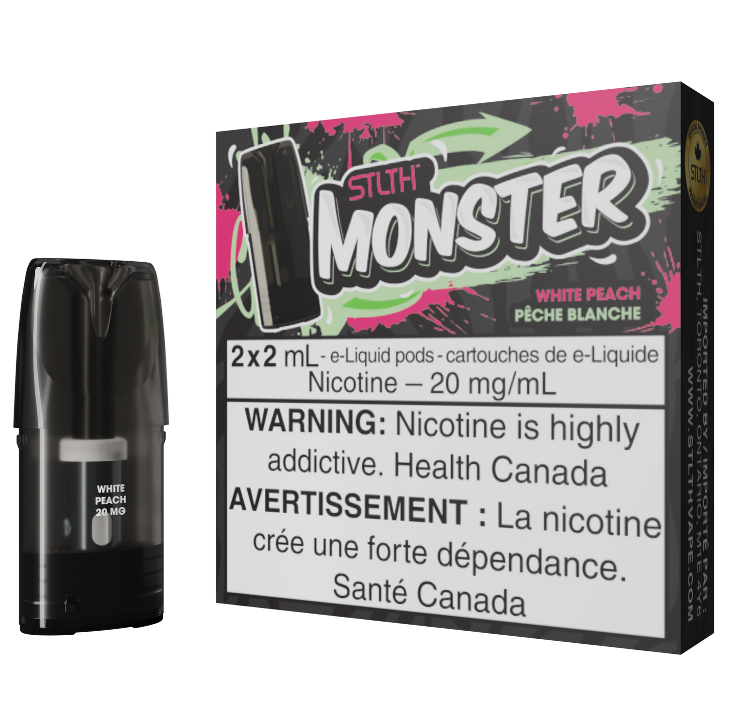 White Peach STLTH MONSTER Pod Pack