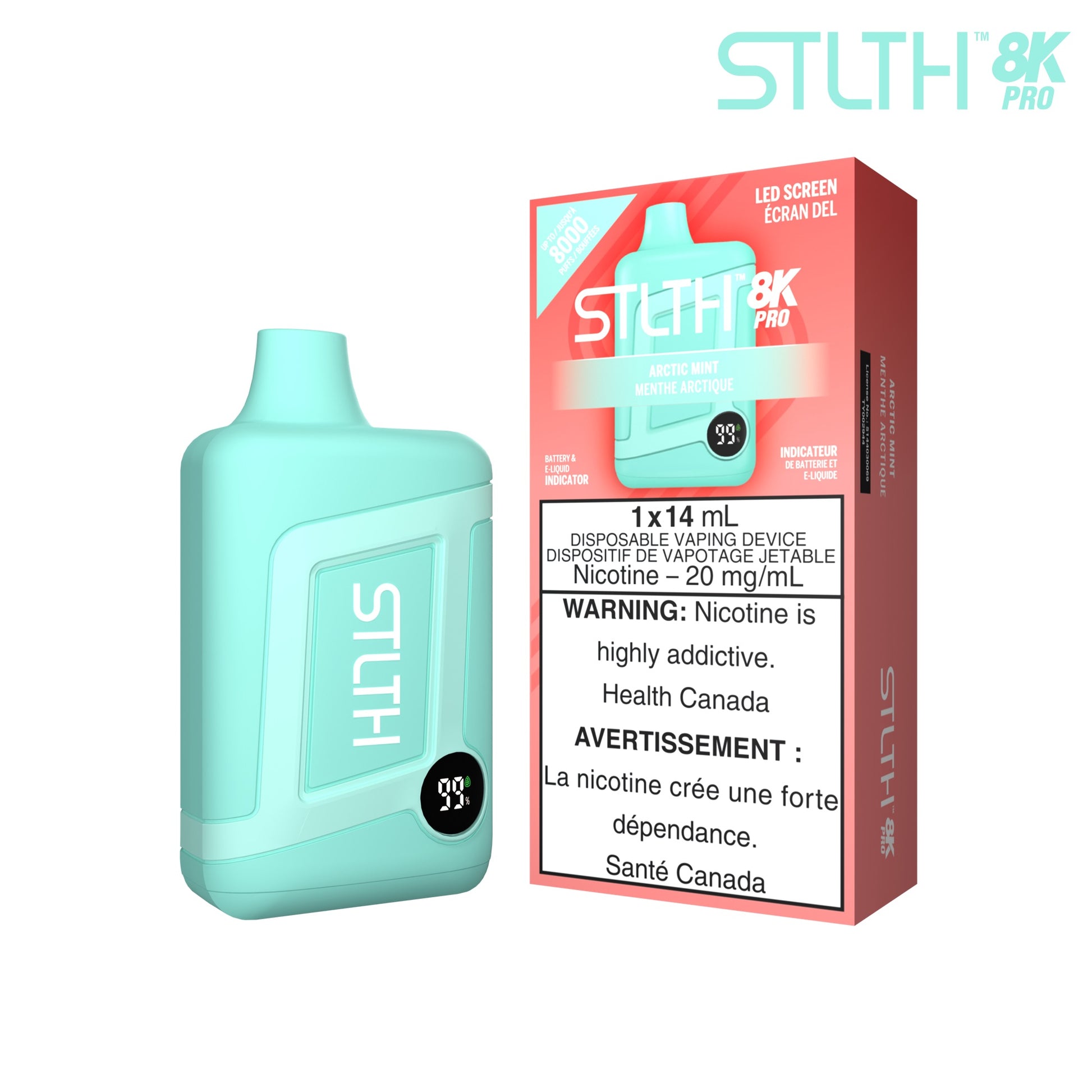 STLTH 8K pro disposable vape Arctic Mint