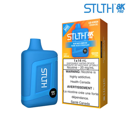 STLTH 8K pro disposable vape Blue Razz Lemon Ice