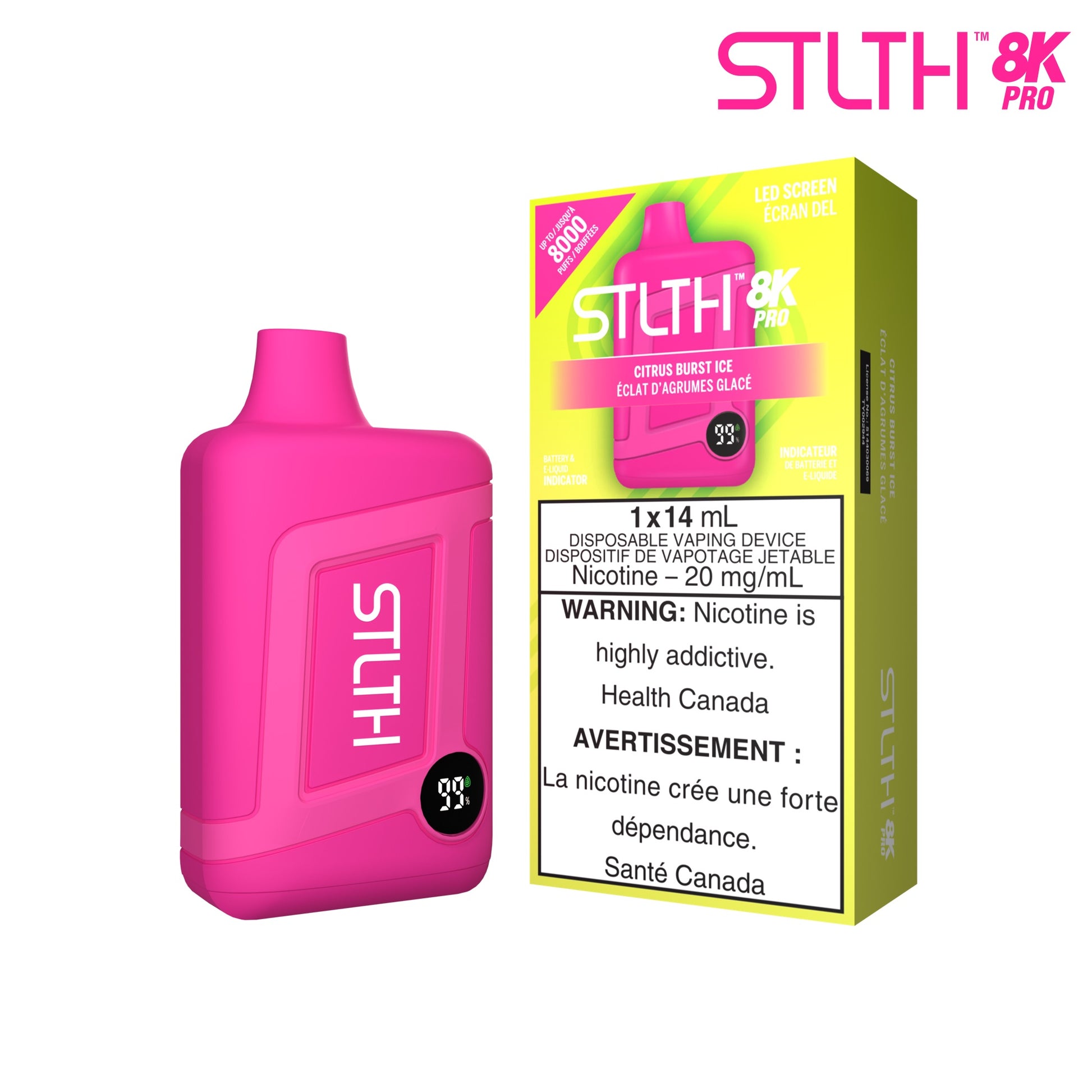 STLTH 8K pro disposable vape Citrus Burst Ice