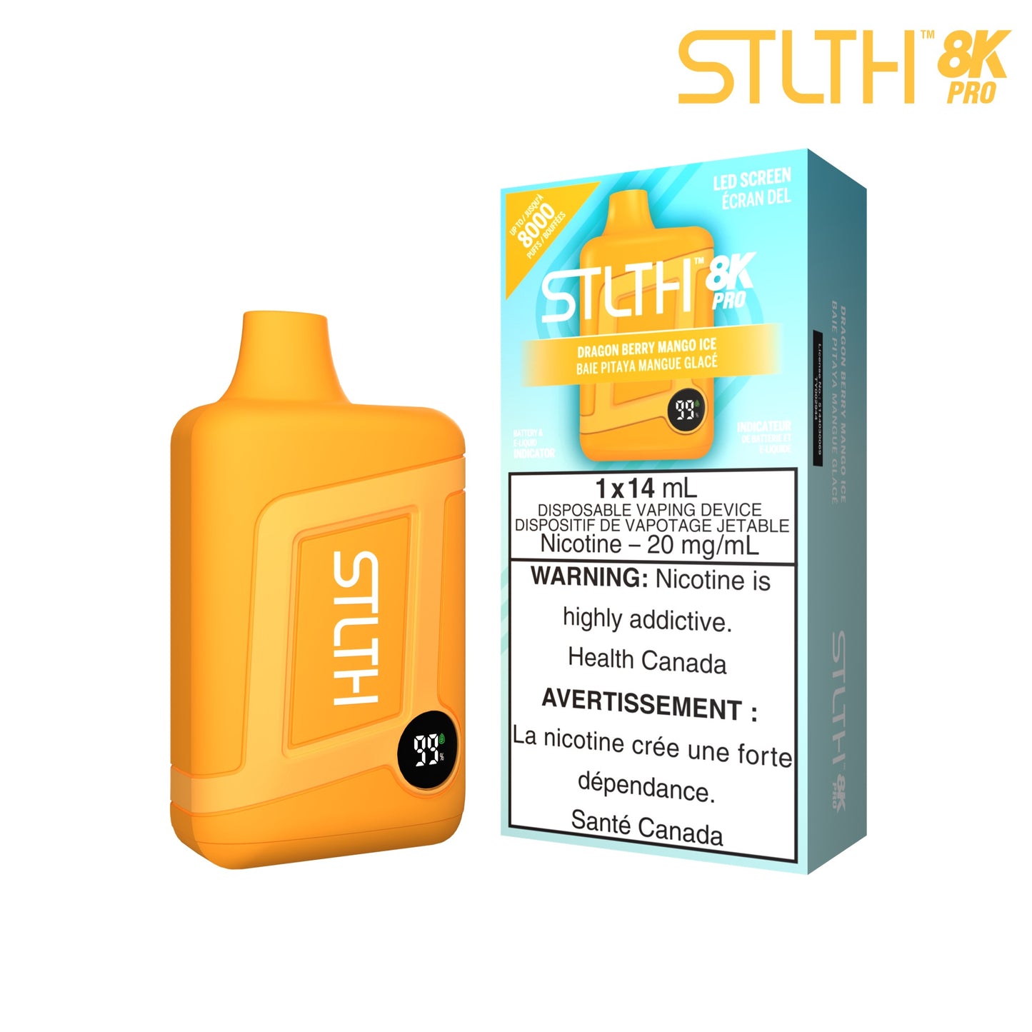 STLTH 8K pro disposable vape Dragon Berry Mango Ice