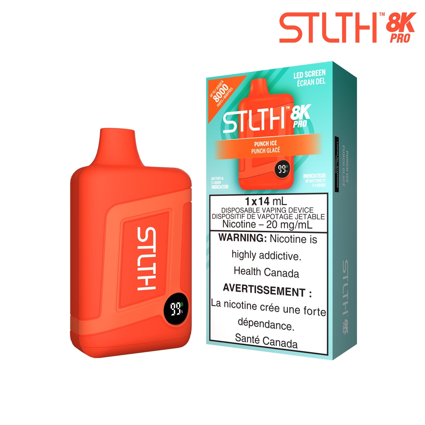 STLTH 8K pro disposable vape Punch Ice 