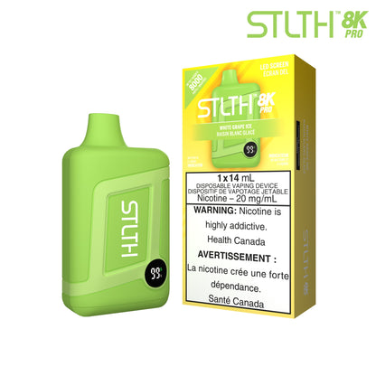 STLTH 8K pro disposable vape White Grape Ice