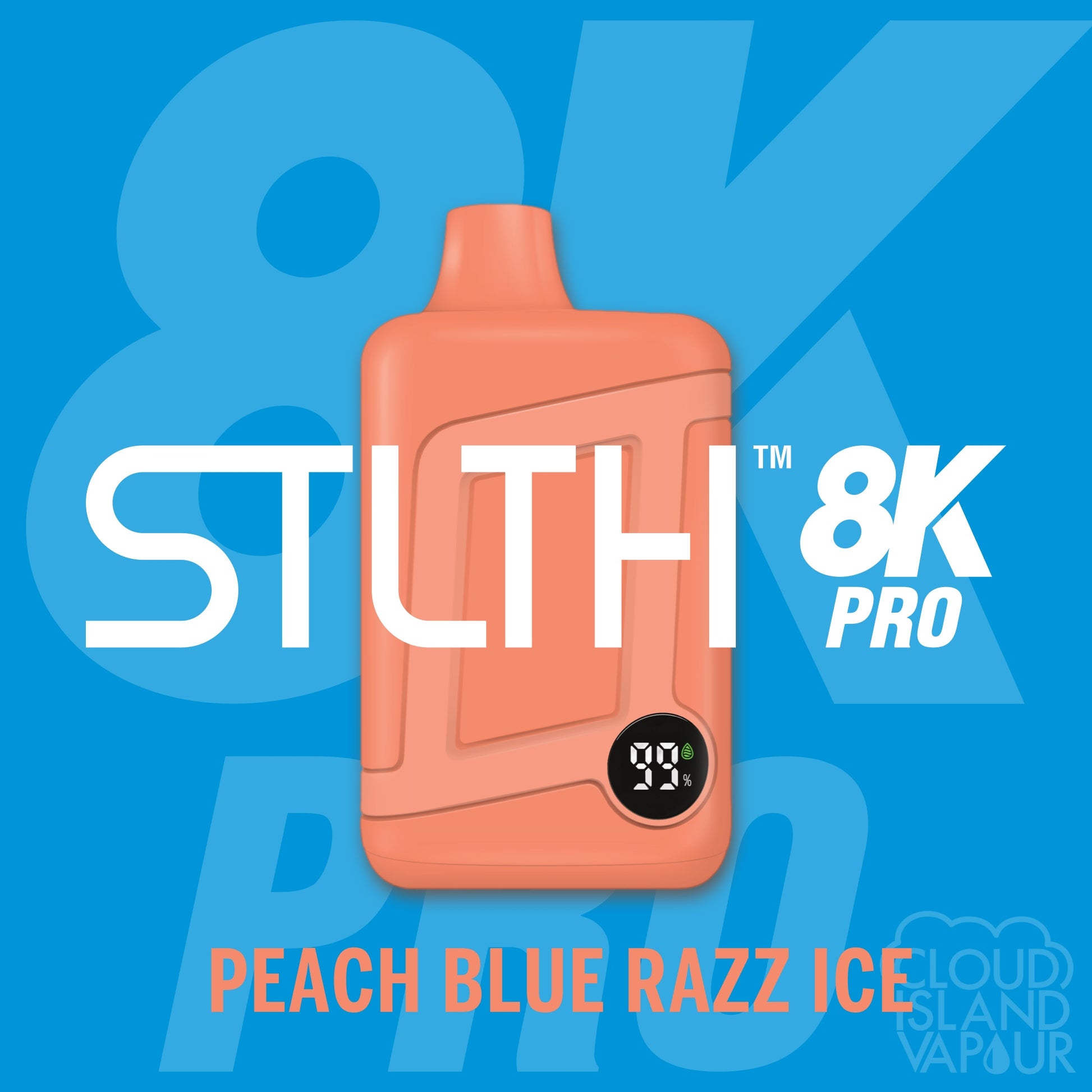 STLTH 8K Pro Disposable Vape flavour Peach Blue Razz Ice