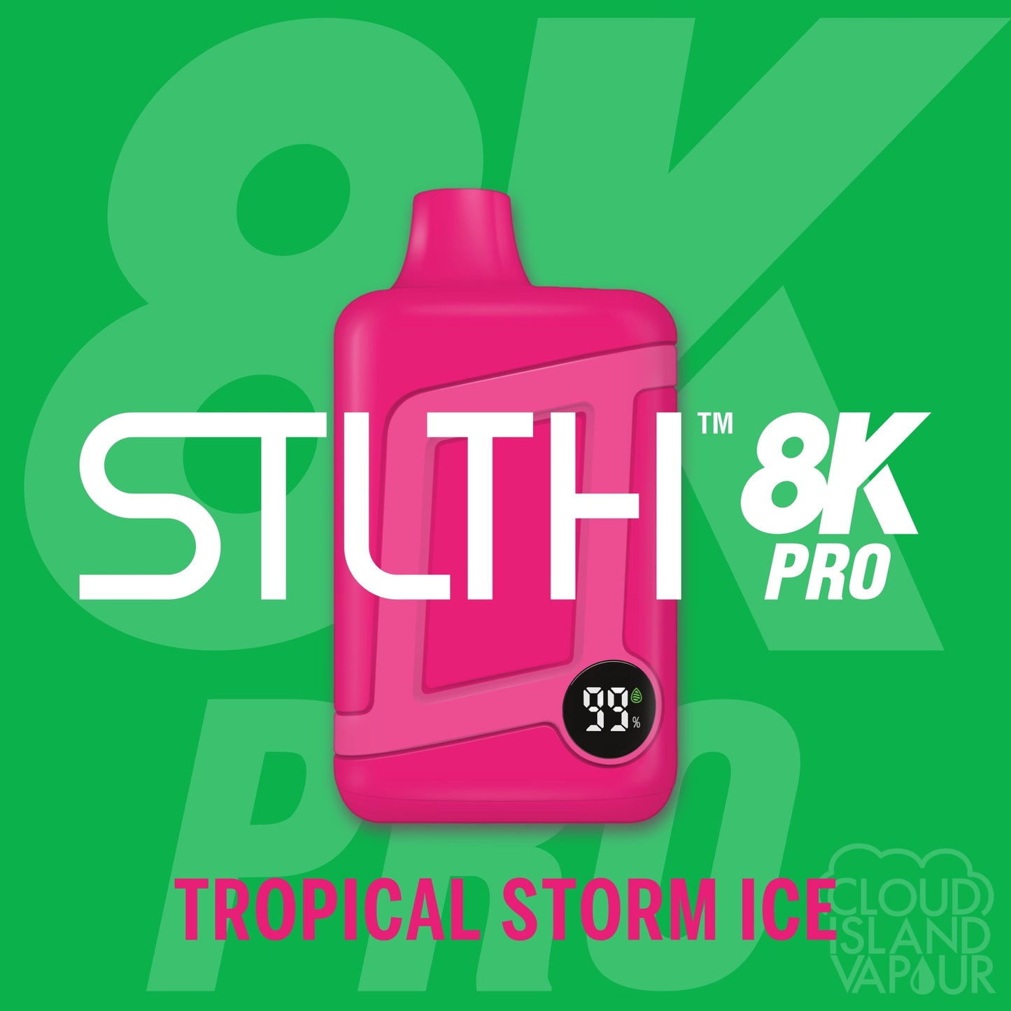 STLTH 8K Pro Disposable Vape flavour Tropical Storm Ice