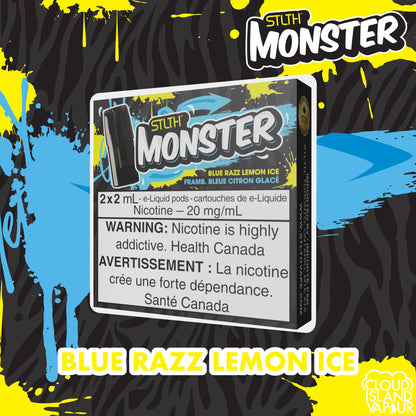 STLTH Monster Pod Package flavour Blue Razz Lemon Ice